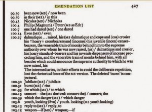 Emendation List